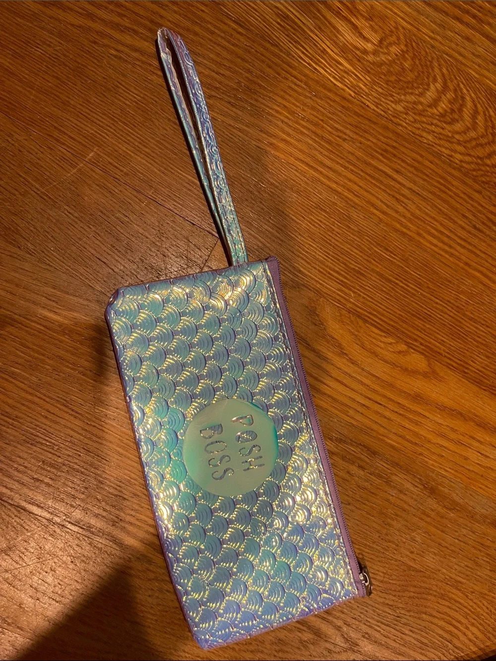Iridescent Mermaid Scale Wristlet Case - Purple/Blue POSH BOSS